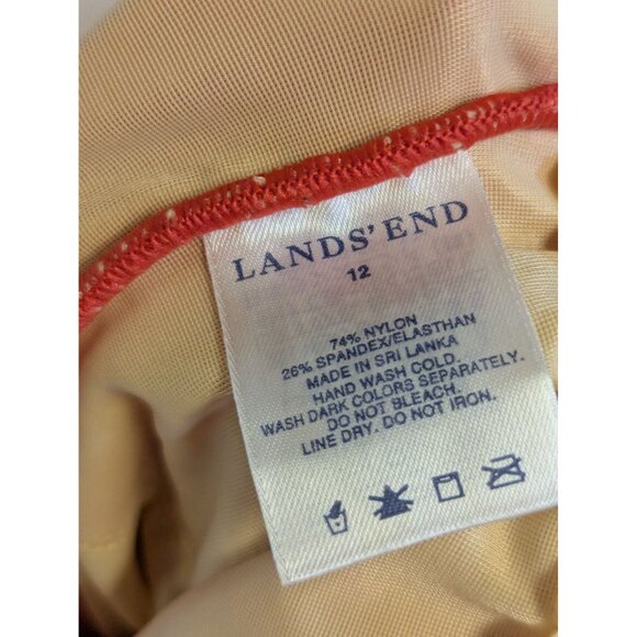 Lands End Womens Red Swimsuit Size 12 One-Piece With Ruched Side Detail - Picture 3 of 3